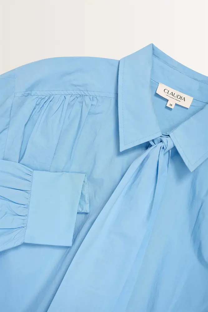 Effen blouse met afneembare stropdas
