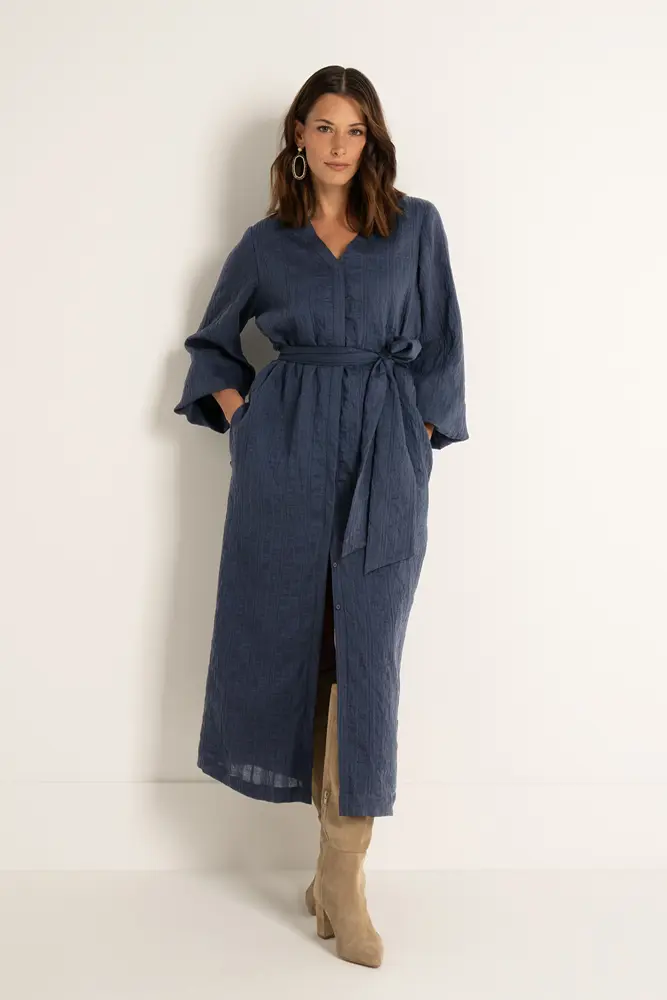 Jurk van seersucker jacquard