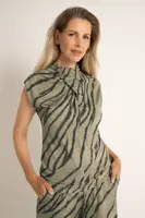 Mouwloze top met zebraprint