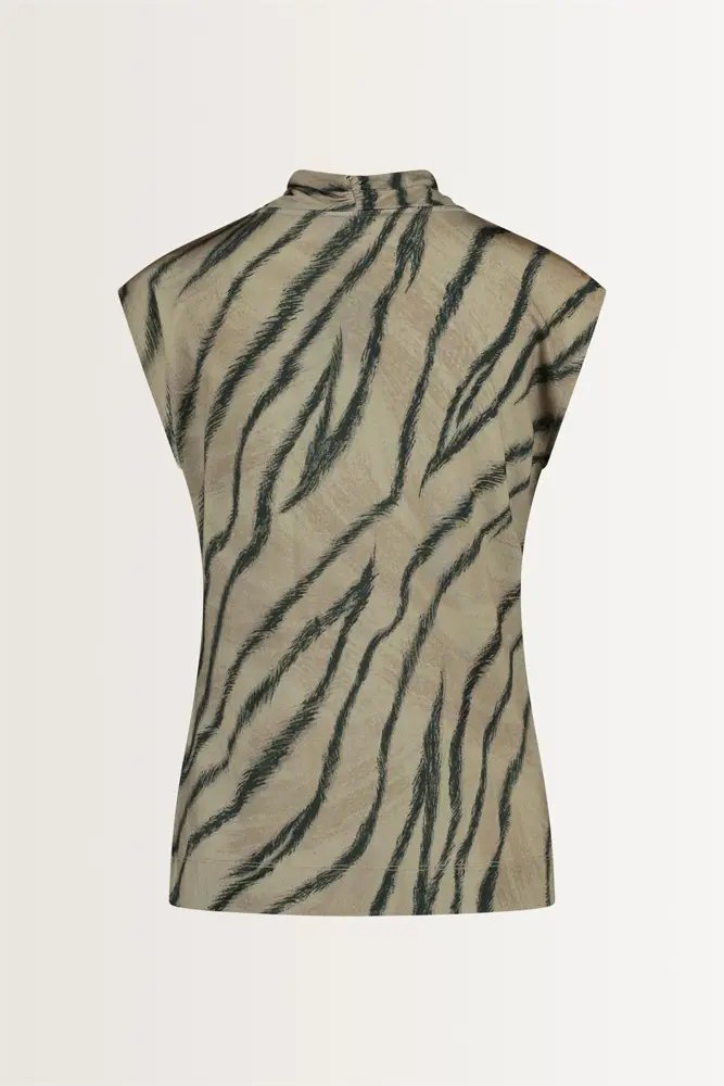 Mouwloze top met zebraprint