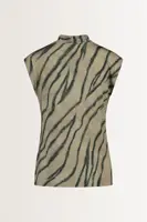 Mouwloze top met zebraprint