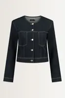 Denim jasje met decoratief gespje