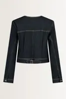 Denim jasje met decoratief gespje