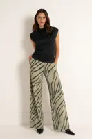 Losvallende broek met zebraprint