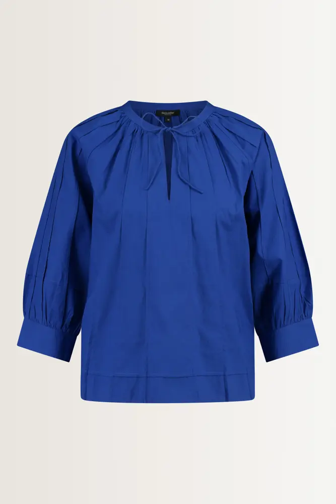 Pofmouwblouse met plooien