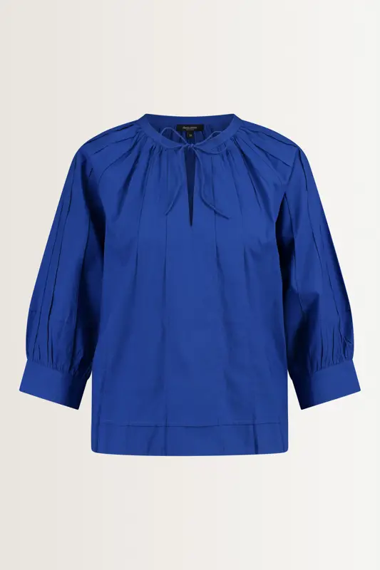 Pofmouwblouse met plooien