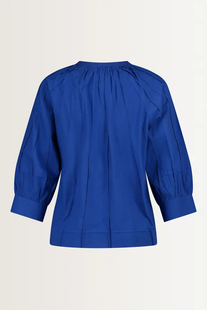 Pofmouwblouse met plooien