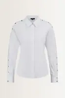Poplin blouse met zilverkleurige drukknoopjes