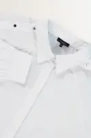 Poplin blouse met zilverkleurige drukknoopjes