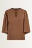 Wijdvallende blouse met V-hals