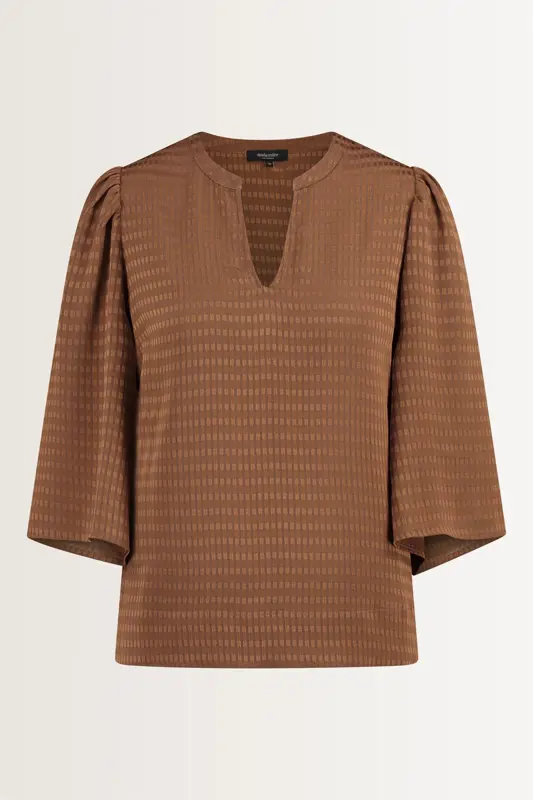 Wijdvallende blouse met V-hals