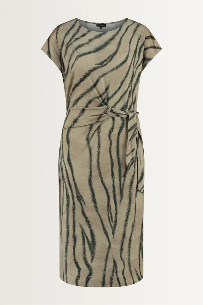 Jurk met zebraprint en strikceintuur