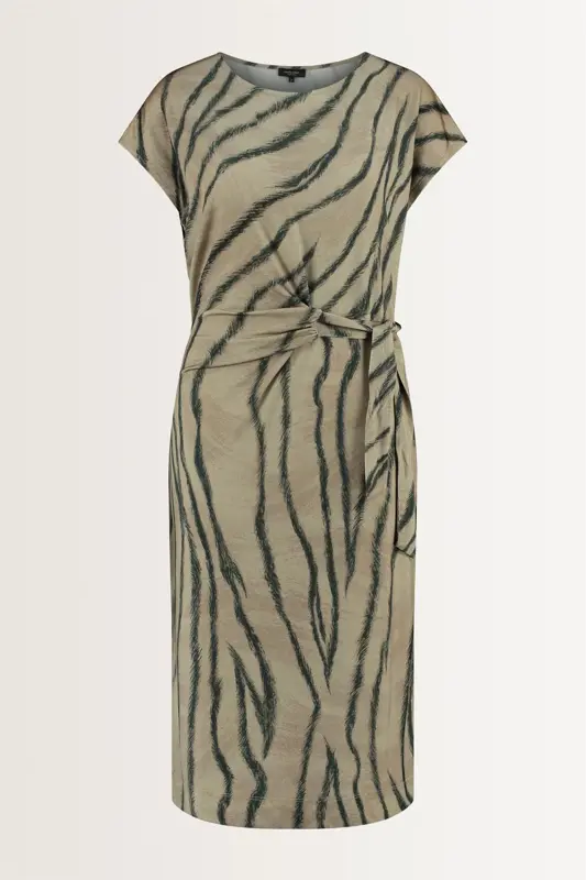 Jurk met zebraprint en strikceintuur