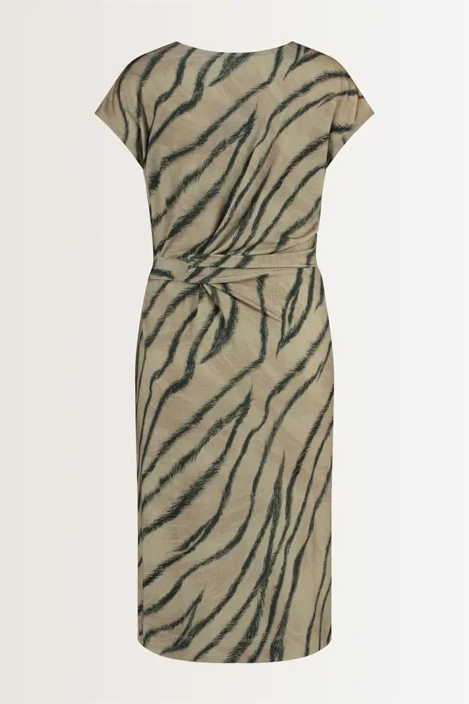 Jurk met zebraprint en strikceintuur