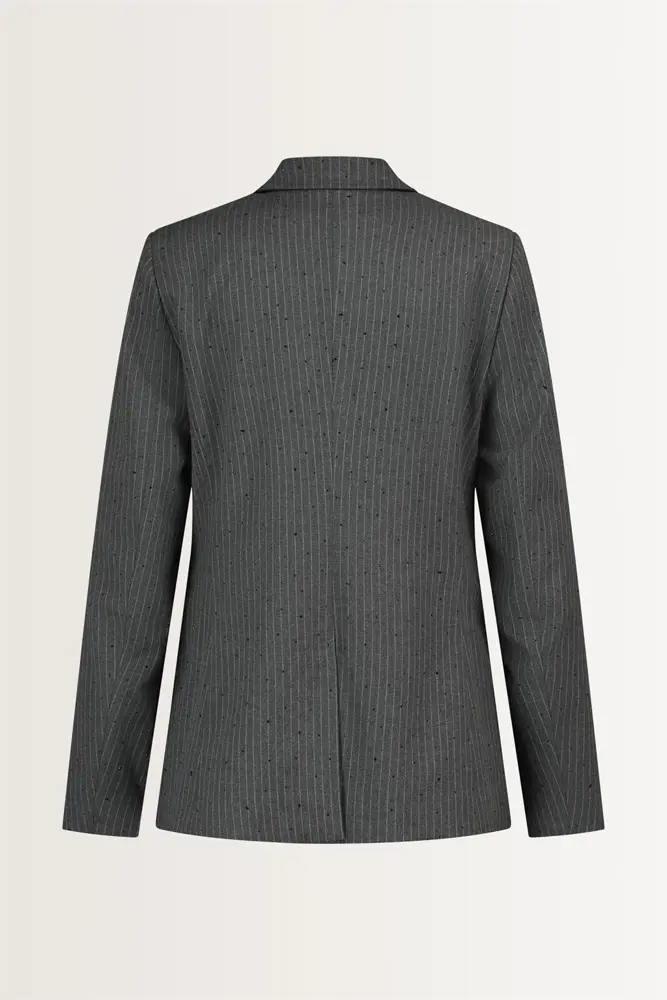Krijtstreepblazer met steentjes