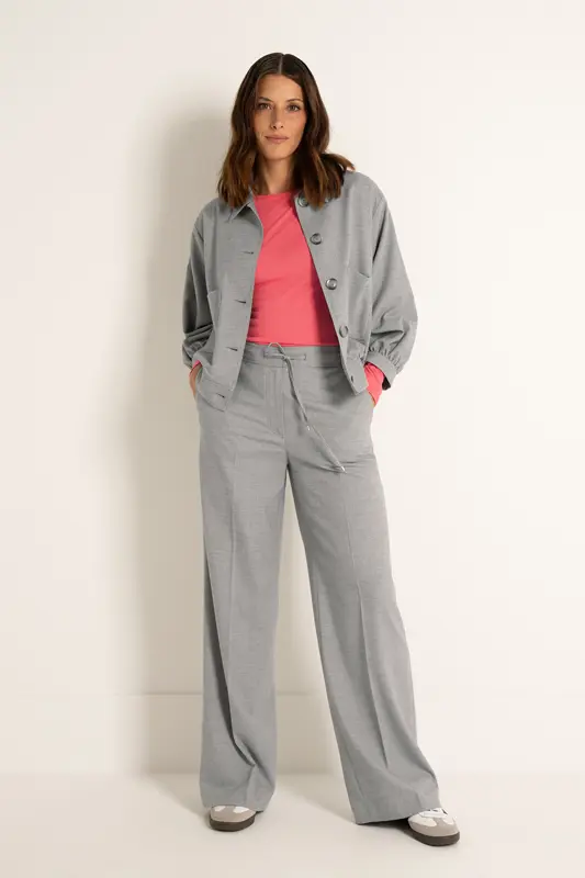 Pantalon met visgraatstructuur