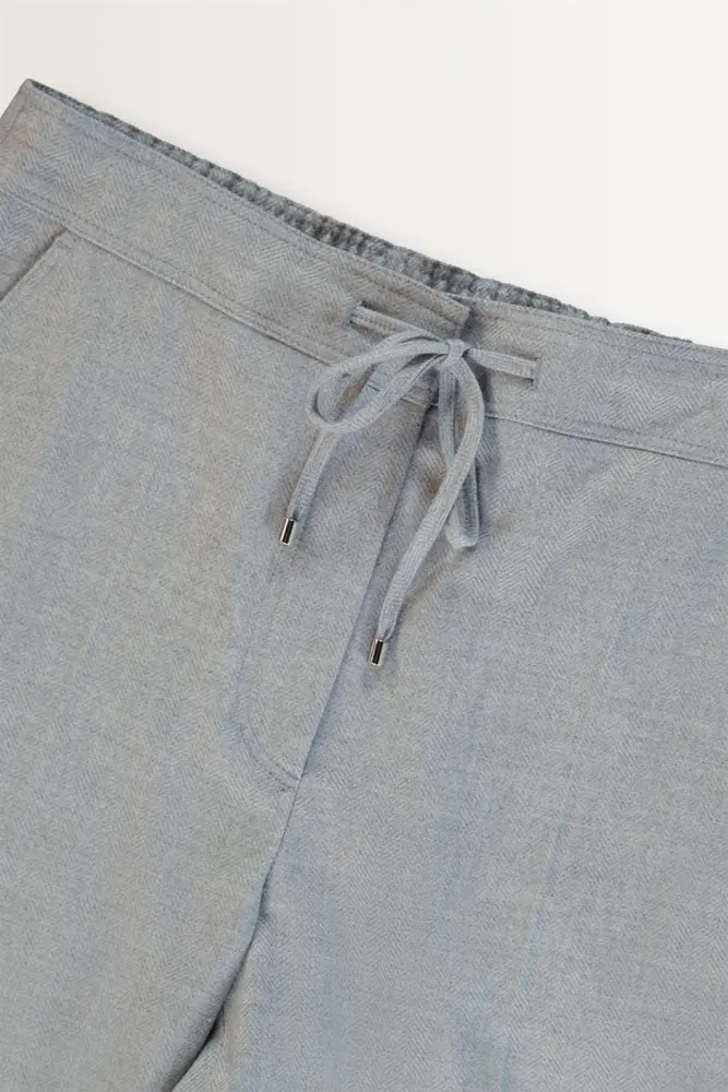 Pantalon met visgraatstructuur