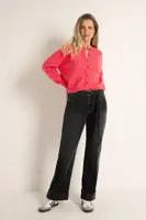 Losvallende jeans met denim riem