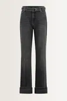 Losvallende jeans met denim riem