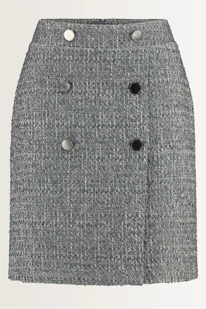 Geruite rok in bouclé
