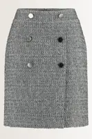 Geruite rok in bouclé