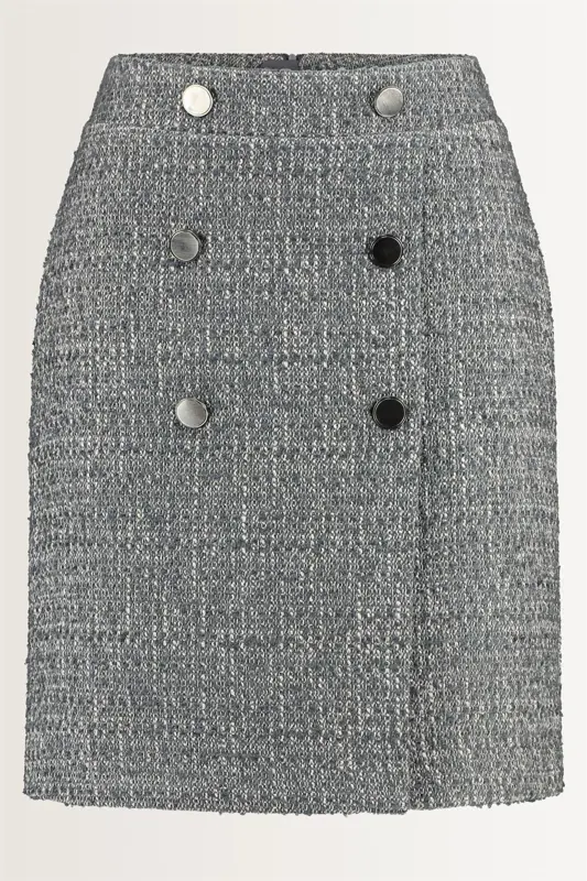 Geruite rok in bouclé
