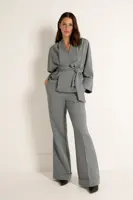 Flared pantalon in melangestof