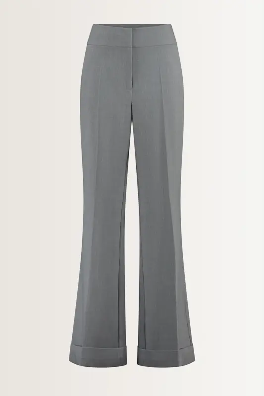 Flared pantalon in melangestof