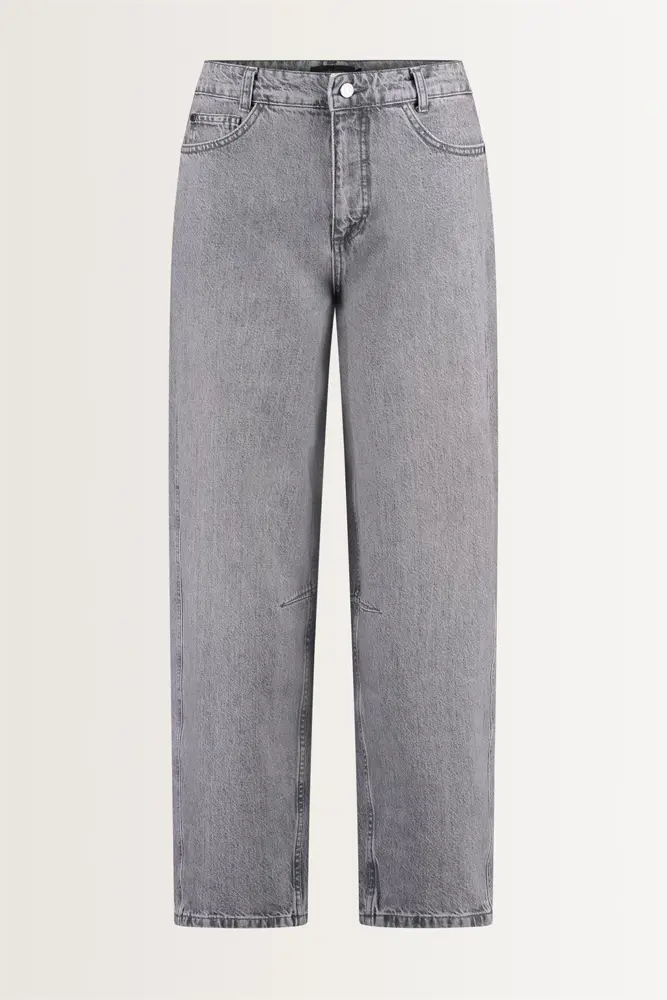 Barrel leg jeans met coupenaad