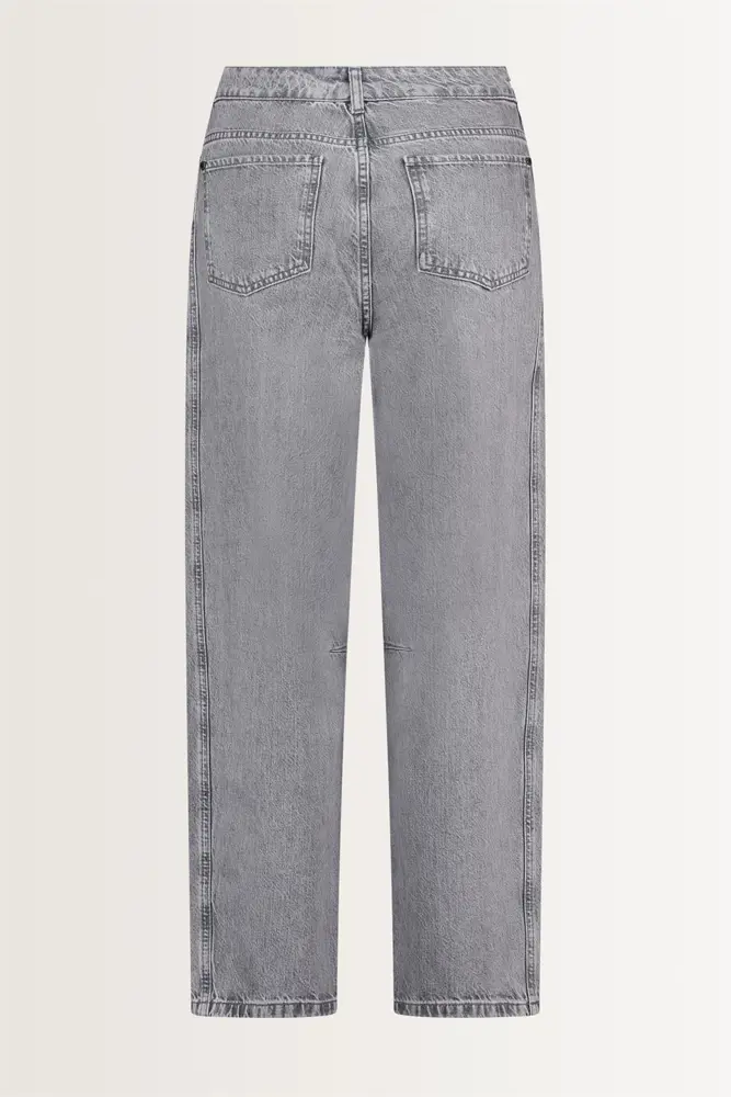 Barrel leg jeans met coupenaad