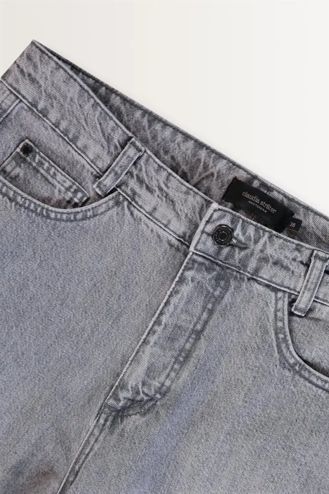 Barrel leg jeans met coupenaad