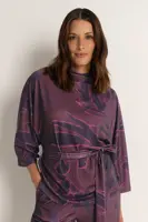 Kimono-blouse met aquarel bloemenprint
