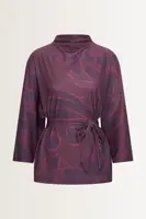 Kimono-blouse met aquarel bloemenprint