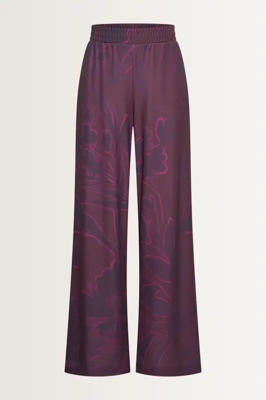 Wijde broek met aquarel bloemenprint