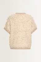 Mouwloos vest met ingebreide franjes