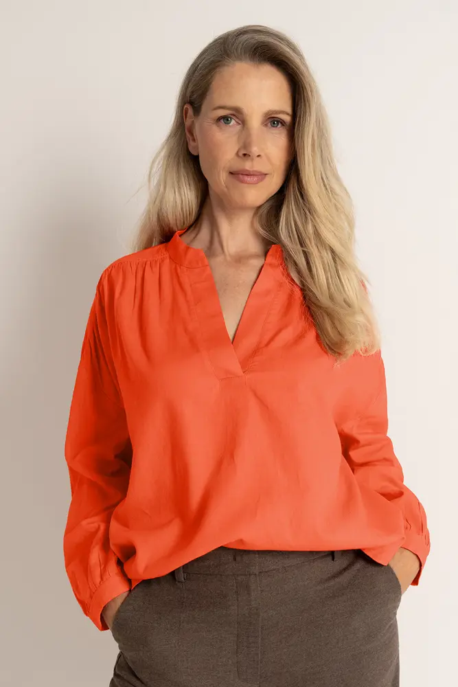 Luchtige blouse van katoenen twill