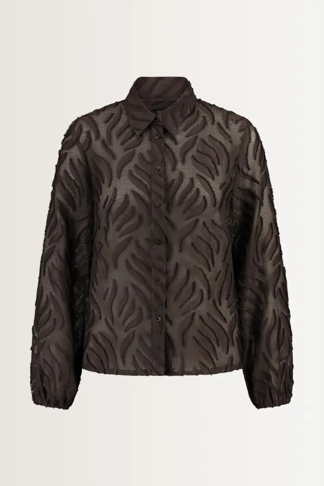 Blouse met 3D-bladstructuur