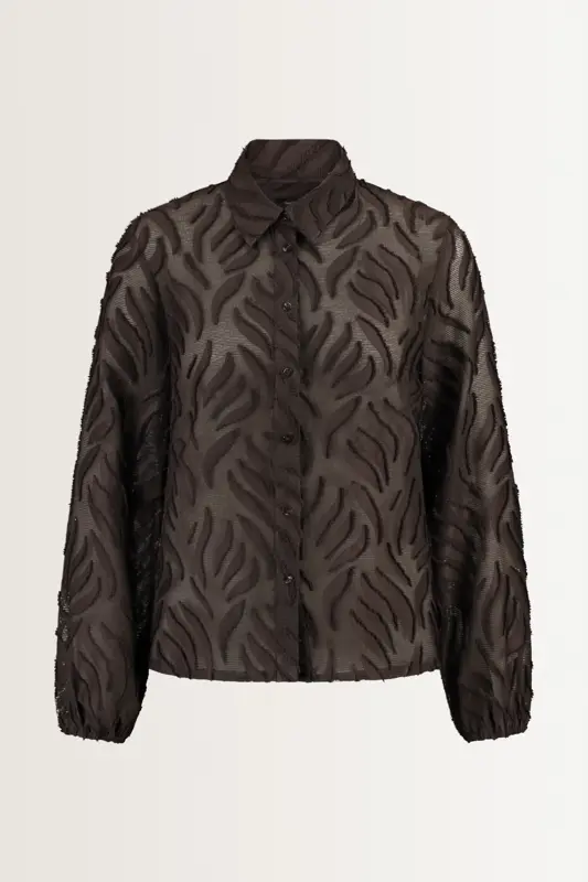 Blouse met 3D-bladstructuur