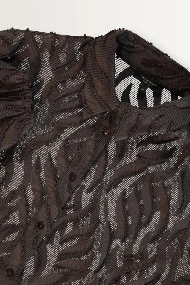 Blouse met 3D-bladstructuur