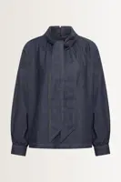 Jeansblouse met strikdetail