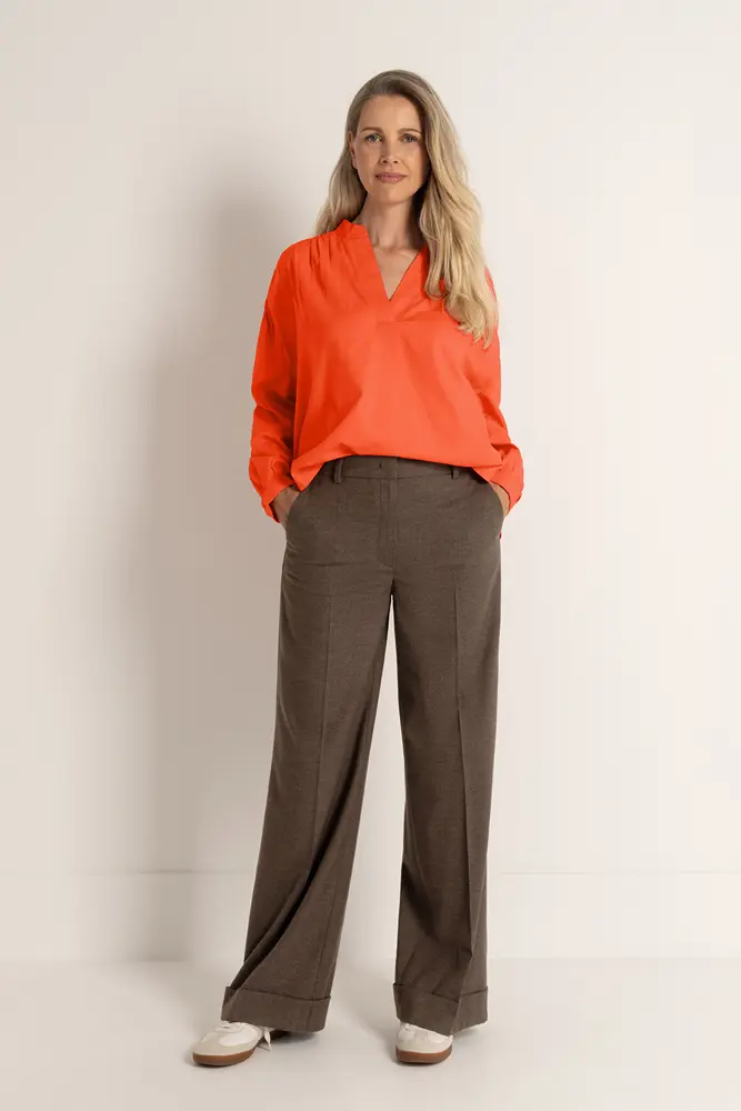 Pantalon van flanellen stretchmix