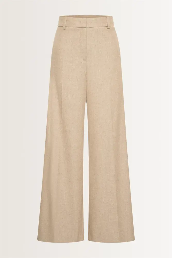 Wijde pantalon van flanellen mix