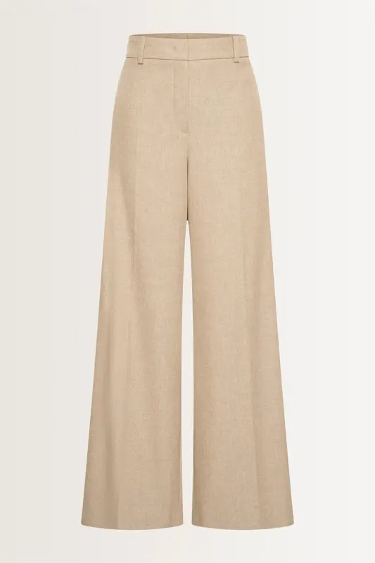 Wijde pantalon van flanellen mix