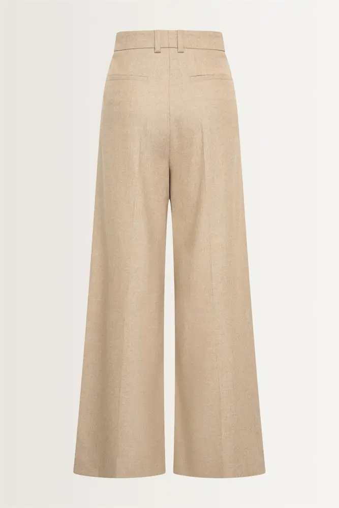 Wijde pantalon van flanellen mix
