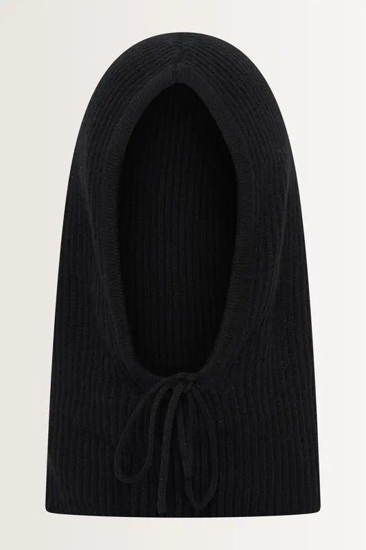 Ribgebreide cashmere balaclava