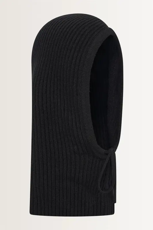 Ribgebreide cashmere balaclava