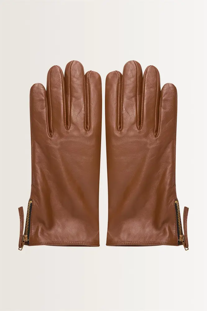 Leren handschoenen met rits