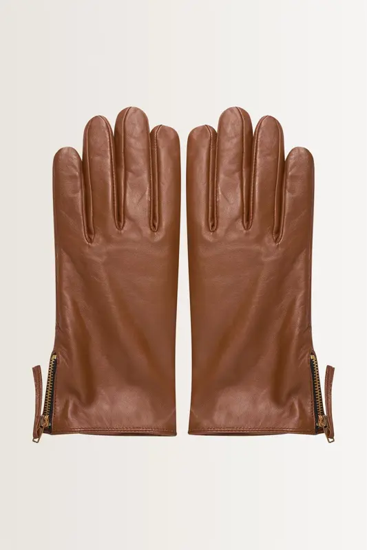 Leren handschoenen met rits