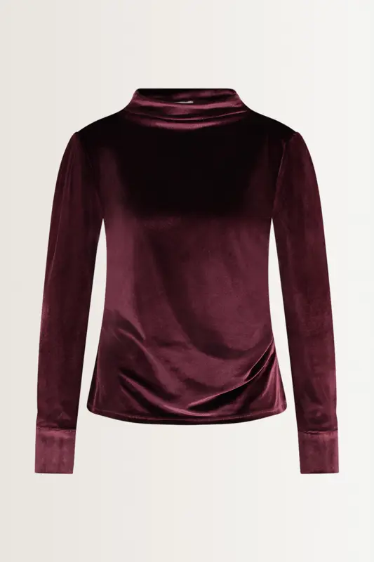Fluwelen gedrapeerde hals top