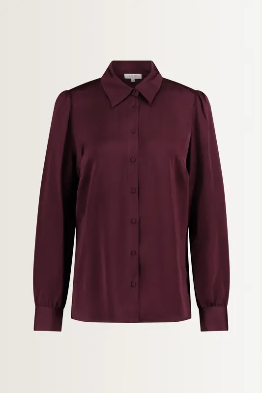 Blouse met glanzende satijnweving